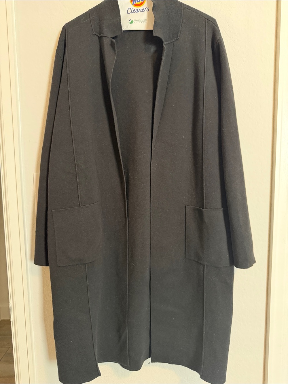 Talbots Black Open-Front Trench Coat